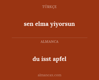 du isst apfel - sen elma yiyorsun