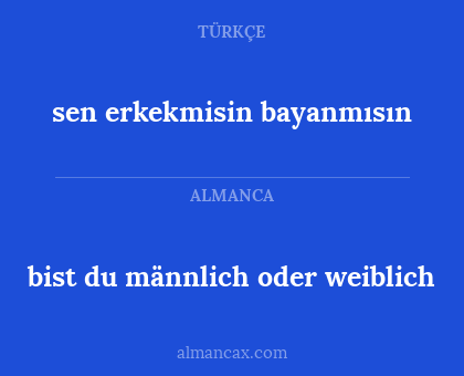 bist du männlich oder weiblich - sen erkekmisin bayanmısın