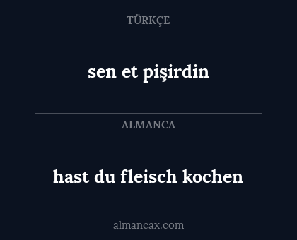 sen et pişirdin - hast du fleisch kochen