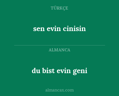 du bist evin geni - sen evin cinisin