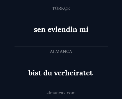 sen evlendln mi - bist du verheiratet