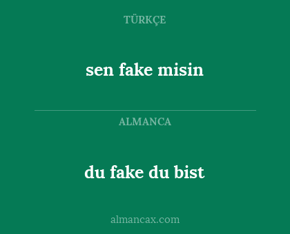 sen fake misin - du fake du bist