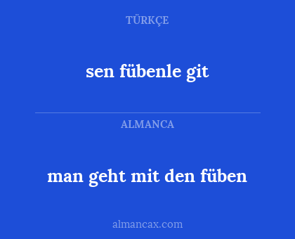 sen fübenle git - man geht mit den füben