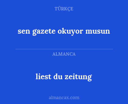 liest du zeitung - sen gazete okuyor musun