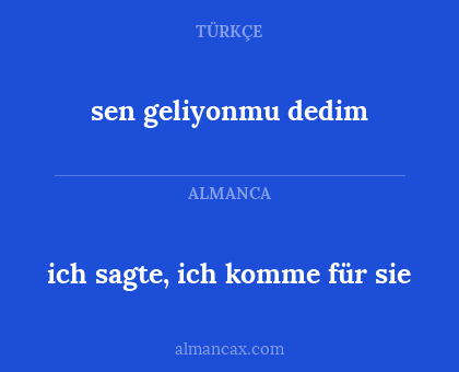 sen geliyonmu dedim - ich sagte, ich komme für sie