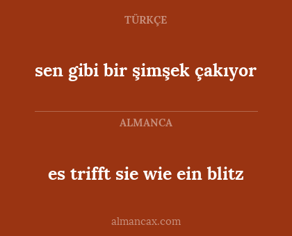 es trifft sie wie ein blitz - sen gibi bir şimşek çakıyor
