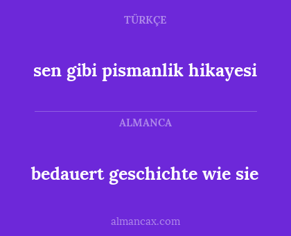 bedauert geschichte wie sie - sen gibi pismanlik hikayesi