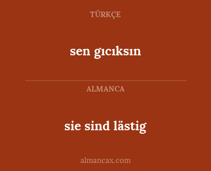 sie sind lästig - sen gıcıksın
