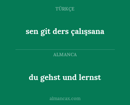 sen git ders çalışsana - du gehst und lernst