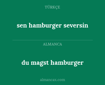 du magst hamburger - sen hamburger seversin