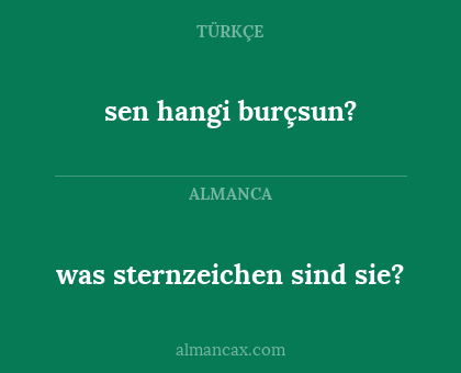 was sternzeichen sind sie? - sen hangi burçsun?