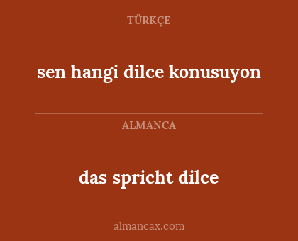 das spricht dilce - sen hangi dilce konusuyon