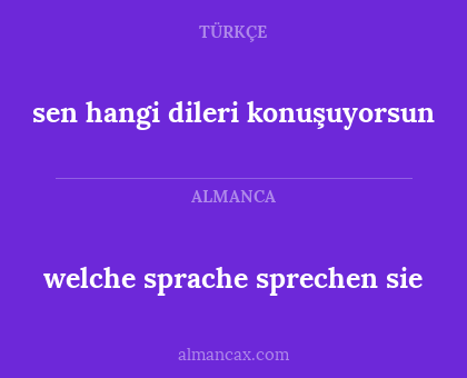 welche sprache sprechen sie - sen hangi dileri konuşuyorsun