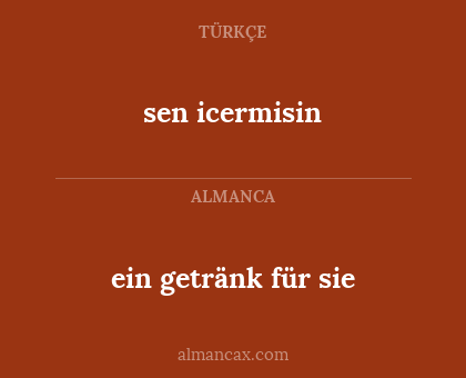 ein getränk für sie - sen icermisin