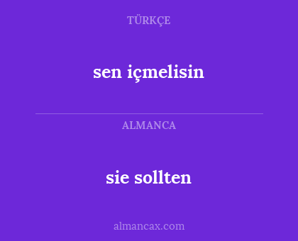 sen içmelisin - sie sollten