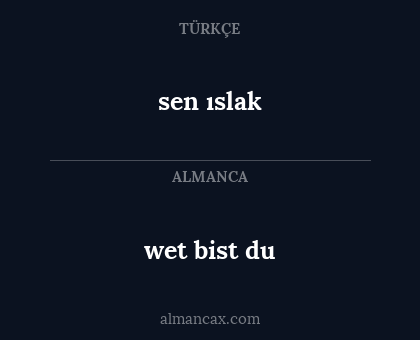 sen ıslak - wet bist du