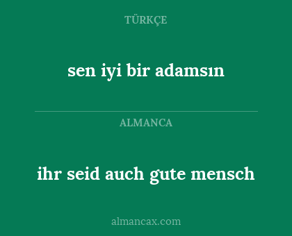 sen iyi bir adamsın - ihr seid auch gute mensch