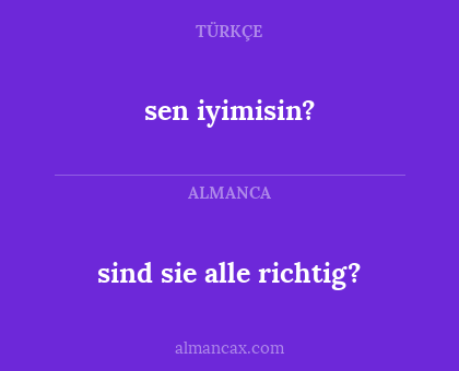 sen iyimisin? - sind sie alle richtig?