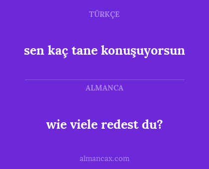 sen kaç tane konuşuyorsun - wie viele redest du?