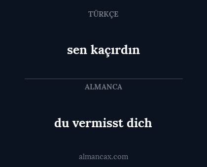 du vermisst dich - sen kaçırdın