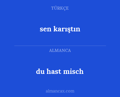 du hast misch - sen karıştın