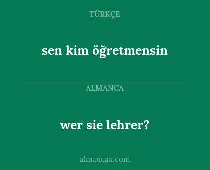 wer sie lehrer? - sen kim öğretmensin