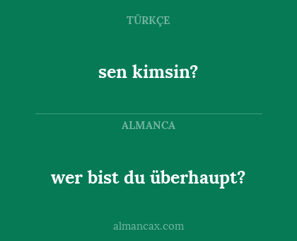 sen kimsin? - wer bist du überhaupt?