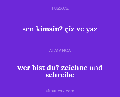 sen kimsin? çiz ve yaz - wer bist du? zeichne und schreibe