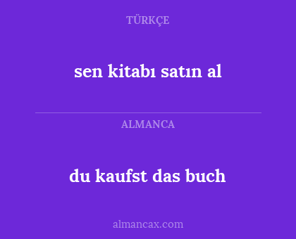 sen kitabı satın al - du kaufst das buch
