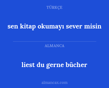liest du gerne bücher - sen kitap okumayı sever misin