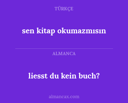 liesst du kein buch? - sen kitap okumazmısın