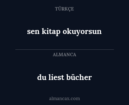 sen kitap okuyorsun - du liest bücher