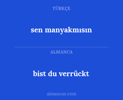 sen manyakmısın - bist du verrückt