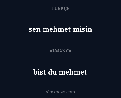bist du mehmet - sen mehmet misin