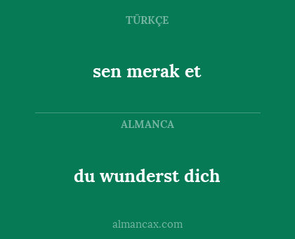 du wunderst dich - sen merak et