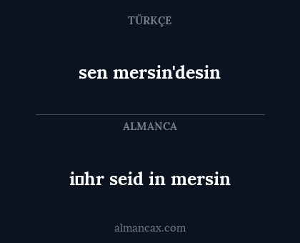 sen mersin'desin - i̇hr seid in mersin