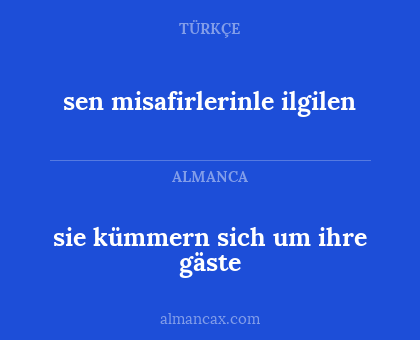 sie kümmern sich um ihre gäste - sen misafirlerinle ilgilen