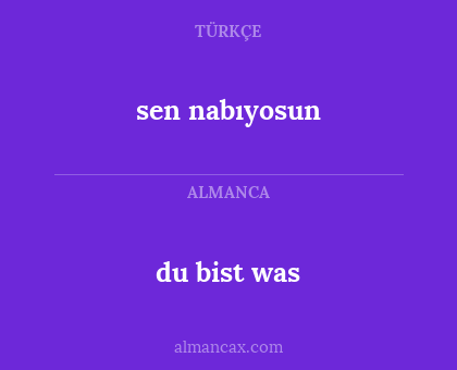 sen nabıyosun - du bist was