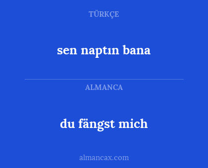 du fängst mich - sen naptın bana