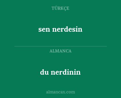 du nerdinin - sen nerdesin