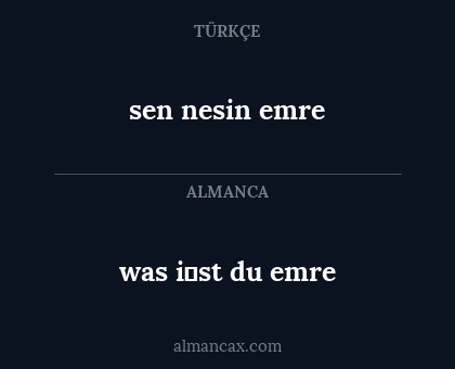 sen nesin emre - was i̇st du emre