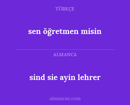sen öğretmen misin - sind sie ayin lehrer
