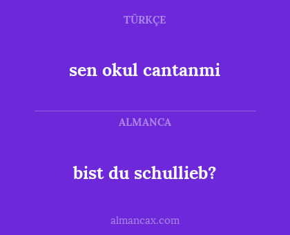 bist du schullieb? - sen okul cantanmi