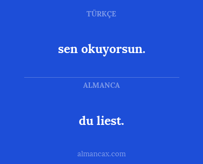 du liest. - sen okuyorsun.