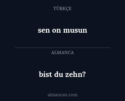 sen on musun - bist du zehn?
