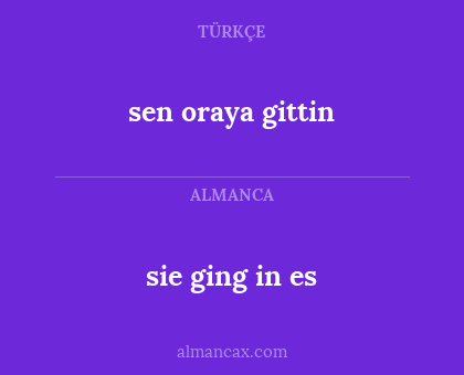 sie ging in es - sen oraya gittin