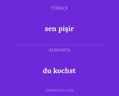du kochst - sen pişir