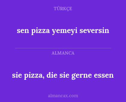 sie pizza, die sie gerne essen - sen pizza yemeyi seversin