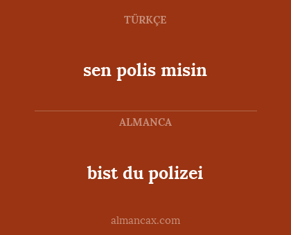 bist du polizei - sen polis misin