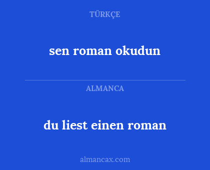 sen roman okudun - du liest einen roman